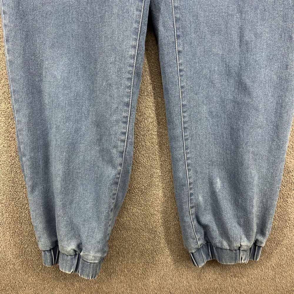 C'est Toi Jumpsuit Womens Large Denim Long Sleeve Zip‎ Up Belted Elastic Waist - Picture 5 of 16